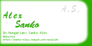 alex sanko business card